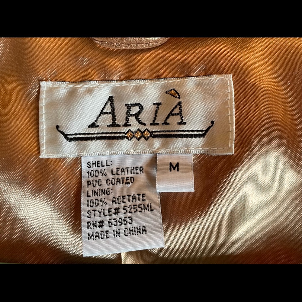 Aria Bronze Moto PU Leather Jacket Medium - Picture 12 of 12